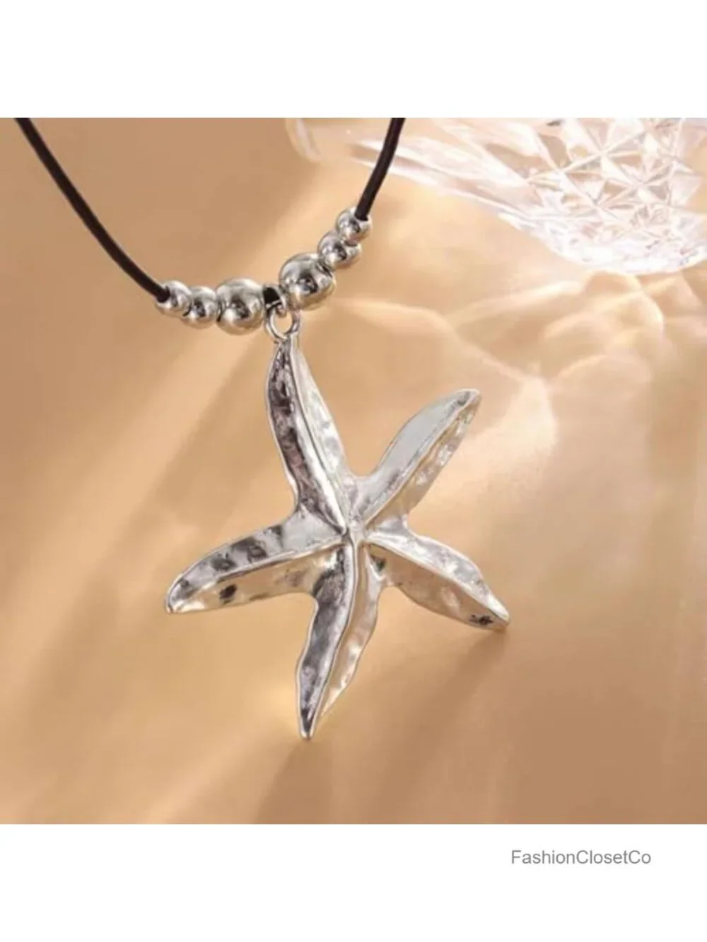 Starfish Pendant Necklace Gold Ocean Jewelry for Women Halloween Beach Vacation